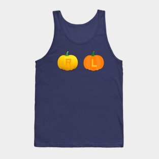 Left and Right Pumpkin X-Ray Markers Maroon Background Tank Top